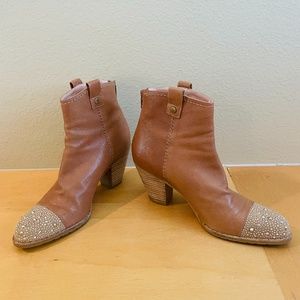 Stuart Weitzman Studded Toe Booties